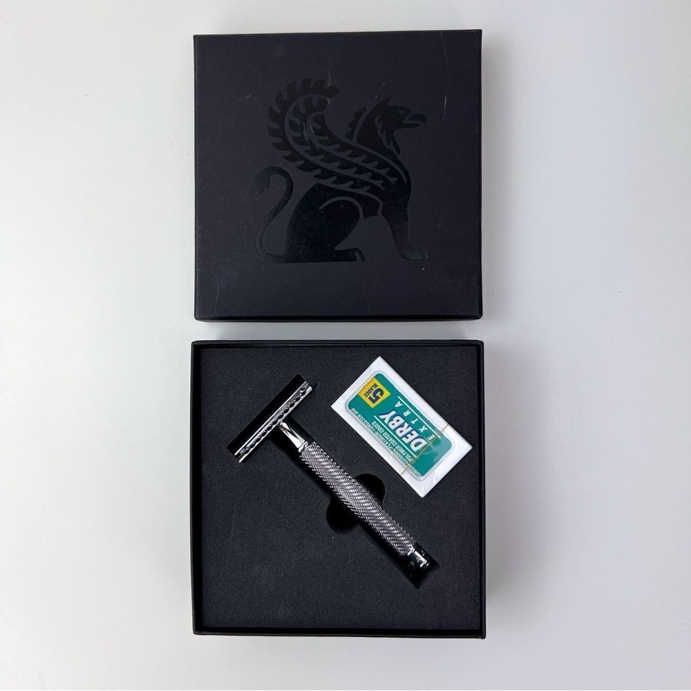 NEW Baxter Of California Double Edge Safety Razor + 5 Blades 2pcs Mens Men's